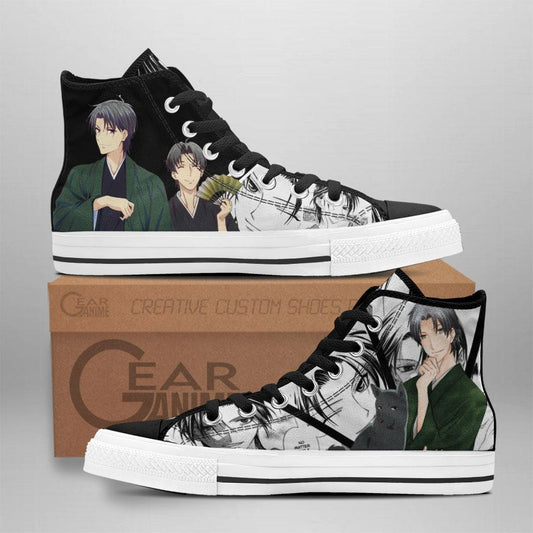 Shigure Sohma High Top Shoes Custom Manga Anime Fruits Basket Sneakers - 1 - GearAnime