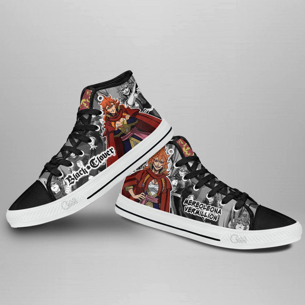 Mereoleona Vermillion High Top Shoes Custom Black Clover Anime Sneakers - 4 - GearAnime