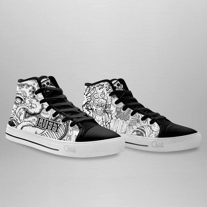 Luffy Gear 5 Classic High-Top Sneakers - Custom Anime Design