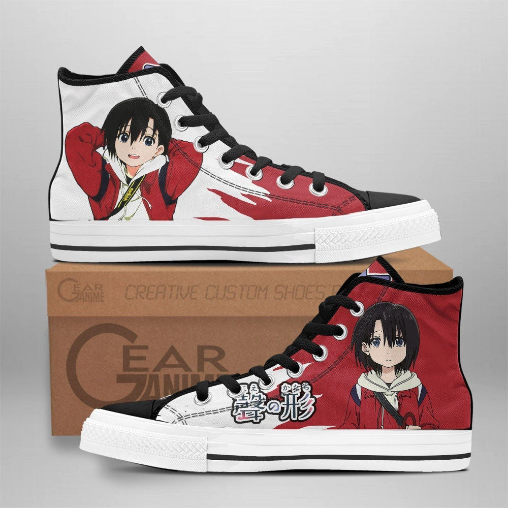 A Silent Voice Yuzuru Nishimiya High Top Shoes Custom Anime Sneakers - 1 - GearAnime