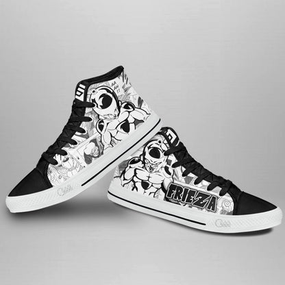 Frieza Classic High-Top Sneakers - Custom Anime Design