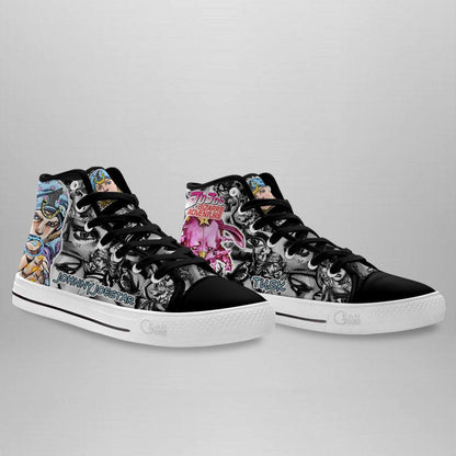 Johnny Joestar High Top Shoes Custom Manga Anime Jojo's Birraze Adventure Sneakers - 3 - GearAnime