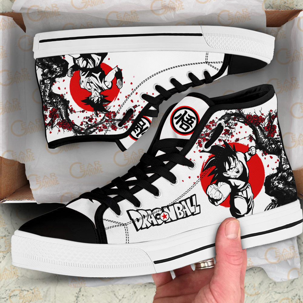 Goku Classic High-Top Sneakers - Custom Anime Design