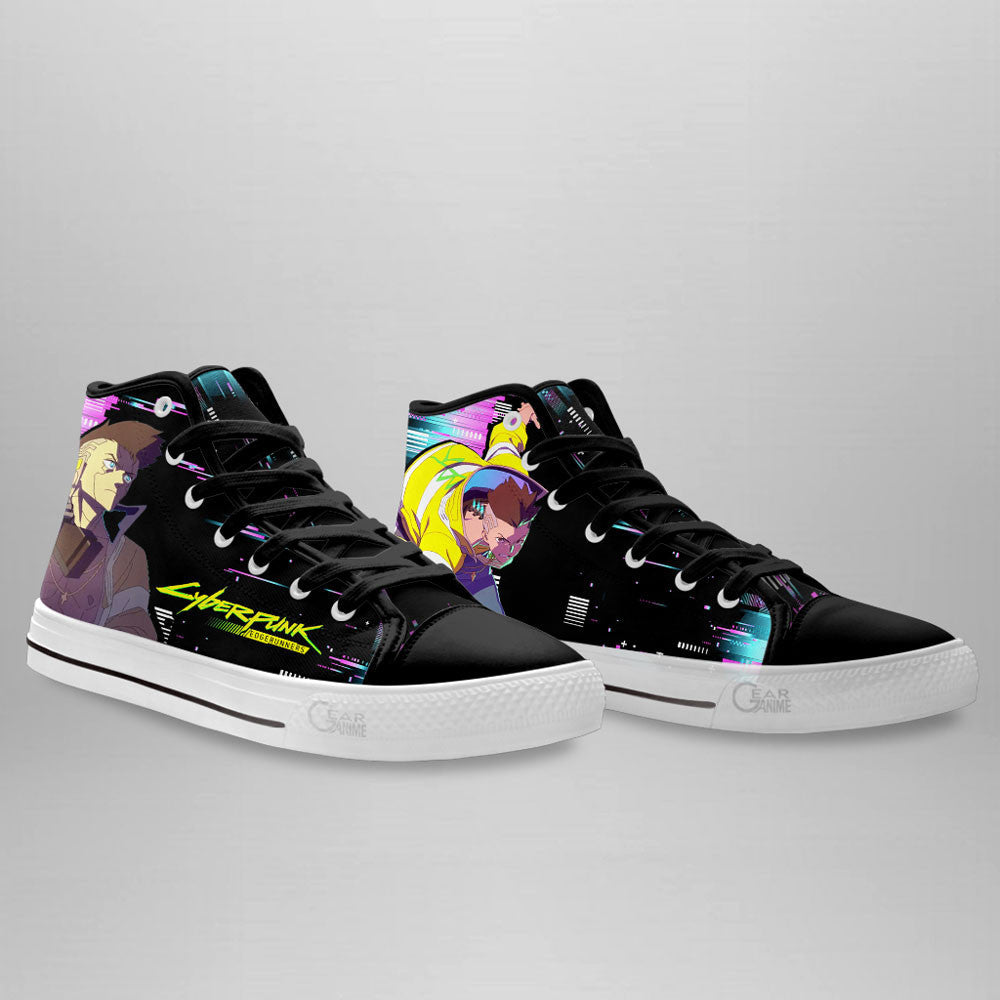 Cyberpunk Edgerunners David Martinez Anime Custom High Top Shoes Gear Anime