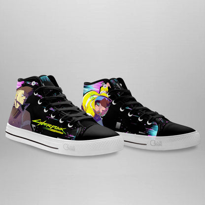 Cyberpunk Edgerunners David Martinez Anime Custom High Top Shoes Gear Anime