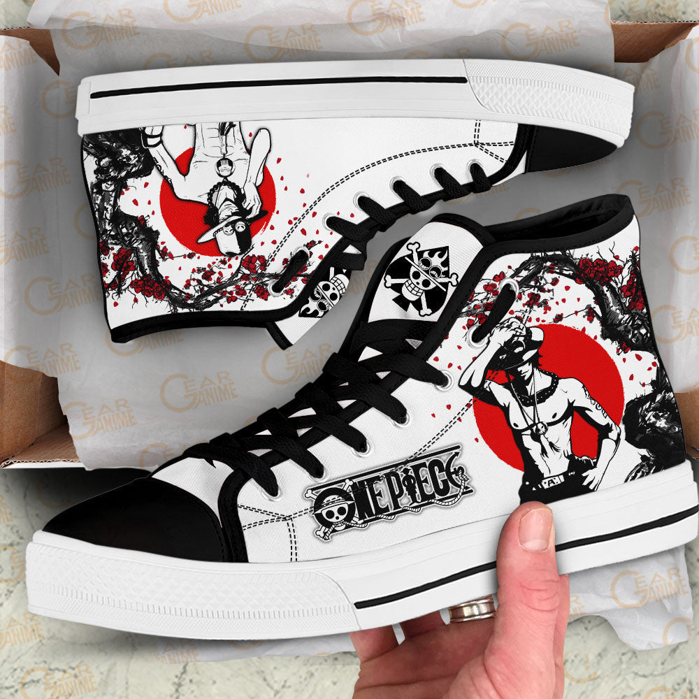 Portgas Ace Classic High-Top Sneakers - Custom Anime Design