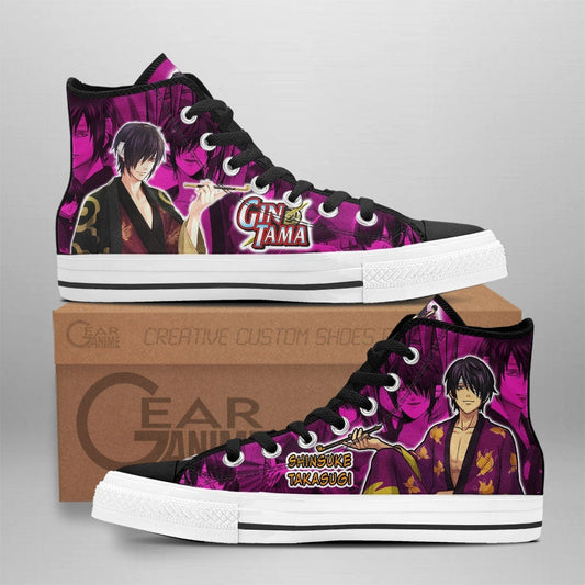Shinsuke Takasugi High Top Shoes Custom Gintama Anime Sneakers - 1 - GearAnime