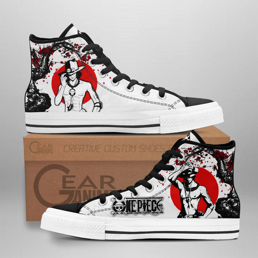 Portgas Ace Classic High-Top Sneakers - Custom Anime Design