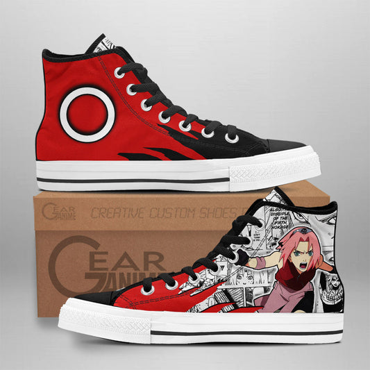 Sakura Haruno Classic High-Top Sneakers - Custom Anime Design
