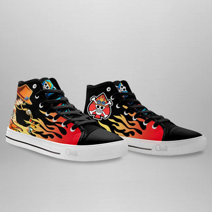 Ace D. Portgas Classic High-Top Sneakers - Custom Anime Design