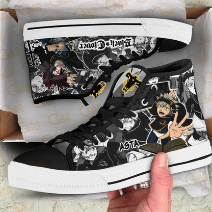 Asta High Top Shoes Custom Black Clover Anime Sneakers - 2 - GearAnime