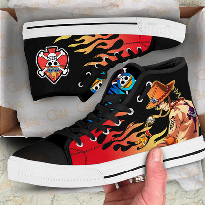 Ace D. Portgas Classic High-Top Sneakers - Custom Anime Design