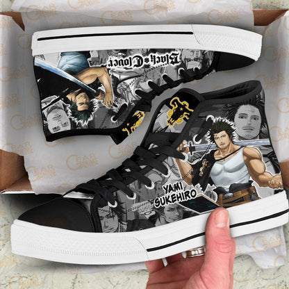 Yami Sukehiro High Top Shoes Custom Black Clover Anime Sneakers - 2 - GearAnime