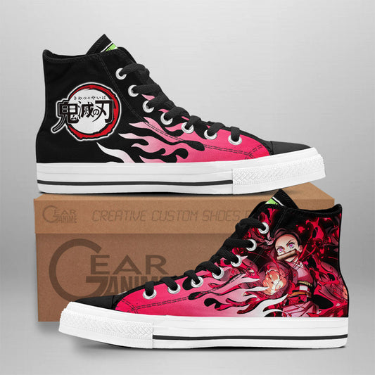 Nezu Blood Demon Art Classic High-Top Sneakers - Custom Anime Design