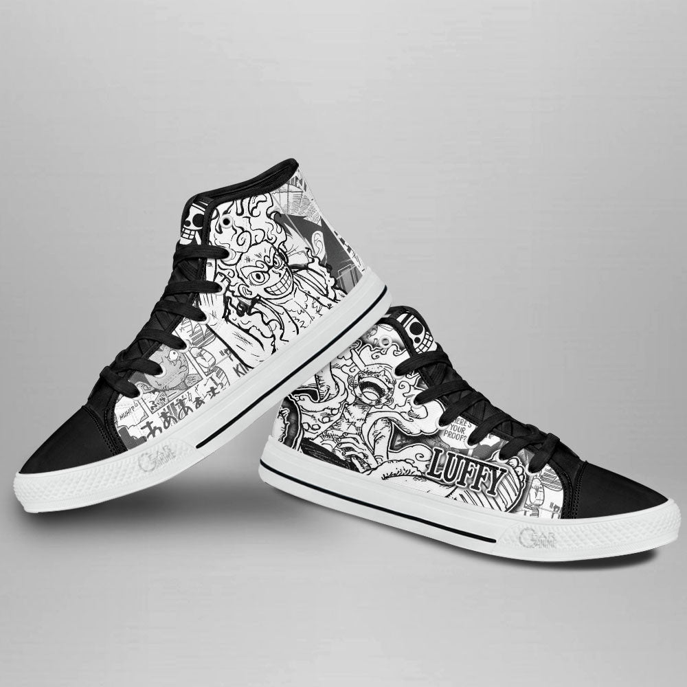 Luffy Gear 5 Classic High-Top Sneakers - Custom Anime Design