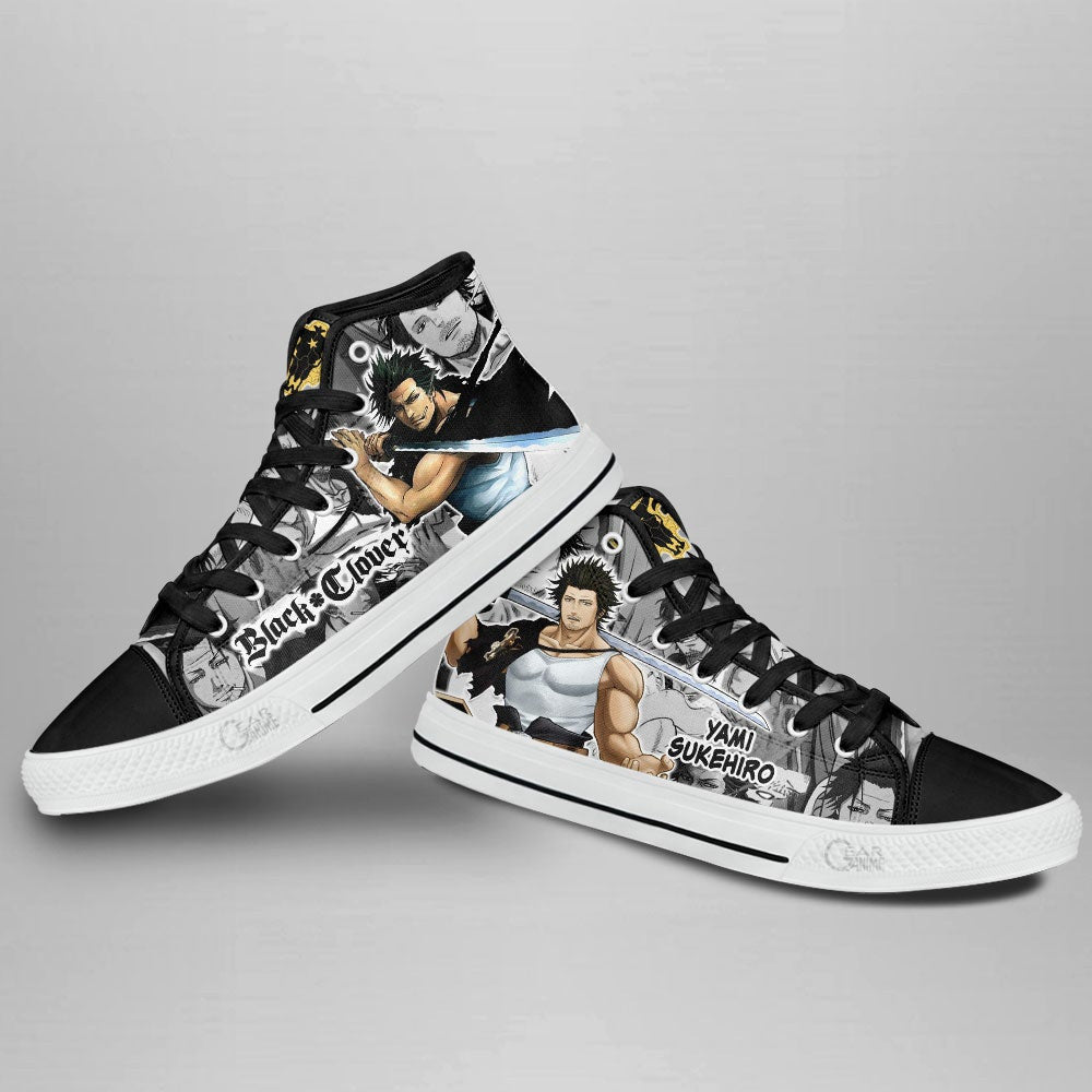 Yami Sukehiro High Top Shoes Custom Black Clover Anime Sneakers - 4 - GearAnime