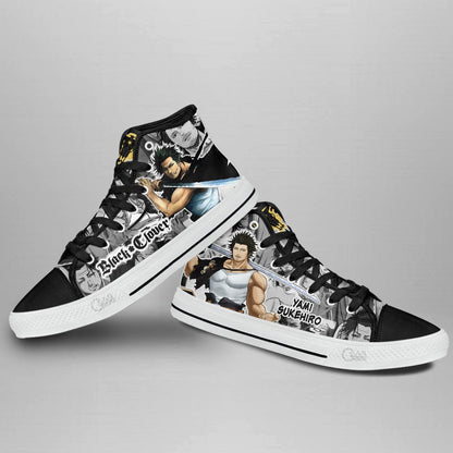 Yami Sukehiro High Top Shoes Custom Black Clover Anime Sneakers - 4 - GearAnime
