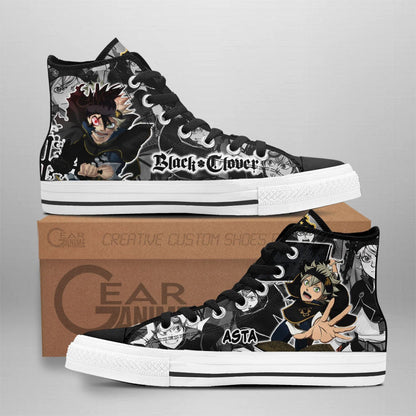 Asta High Top Shoes Custom Black Clover Anime Sneakers - 1 - GearAnime