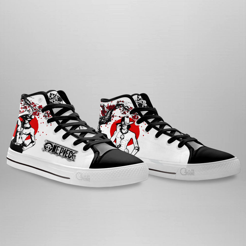 Portgas Ace Classic High-Top Sneakers - Custom Anime Design
