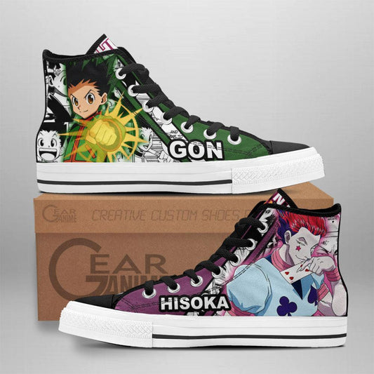 Gon and Hisoka High Top Shoes Custom Skill Anime Hunter X Hunter Sneakers - 1 - GearAnime