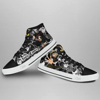 Asta High Top Shoes Custom Black Clover Anime Sneakers - 4 - GearAnime