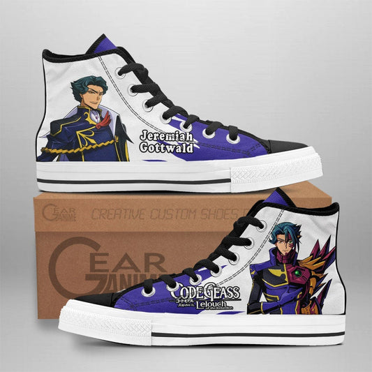Code Geass Jeremiah Gottwald High Top Shoes Custom Anime Sneakers - 1 - GearAnime