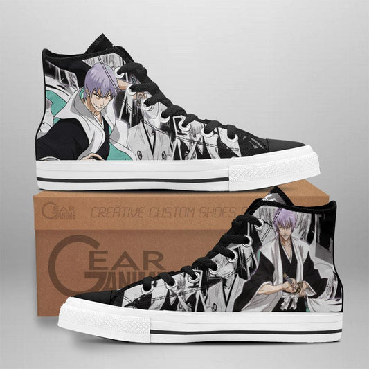 Ichimaru Gin High Top Shoes Custom Bleach Anime Sneakers - 1 - GearAnime