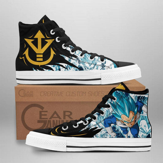 Vegeta Blue High Top Shoes Custom Manga Anime Dragon Ball Sneakers - 1 - GearAnime