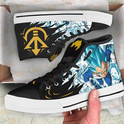 Vegeta Blue High Top Shoes Custom Manga Anime Dragon Ball Sneakers - 2 - GearAnime