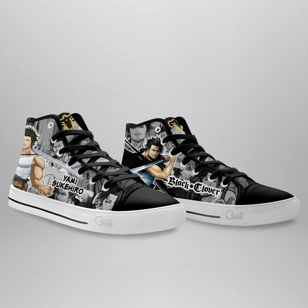 Yami Sukehiro High Top Shoes Custom Black Clover Anime Sneakers - 3 - GearAnime