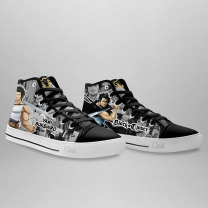 Yami Sukehiro High Top Shoes Custom Black Clover Anime Sneakers - 3 - GearAnime