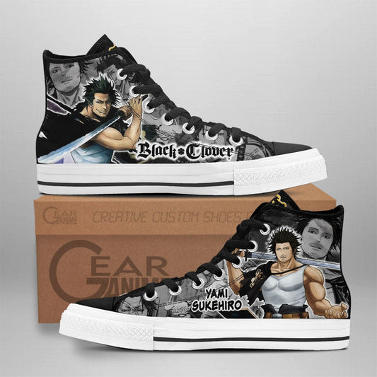 Yami Sukehiro High Top Shoes Custom Black Clover Anime Sneakers - 1 - GearAnime