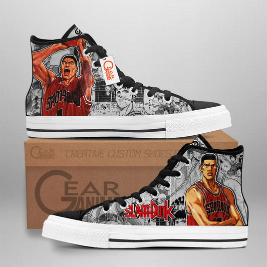 Slam Dunk Akagi Takenori Manga Anime Custom High Top Shoes NTT0901 Gear Anime