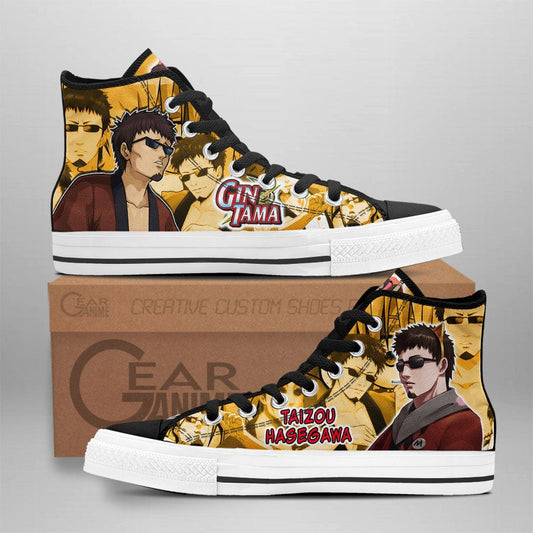 Taizou Hasegawa High Top Shoes Custom Gintama Anime Sneakers - 1 - GearAnime