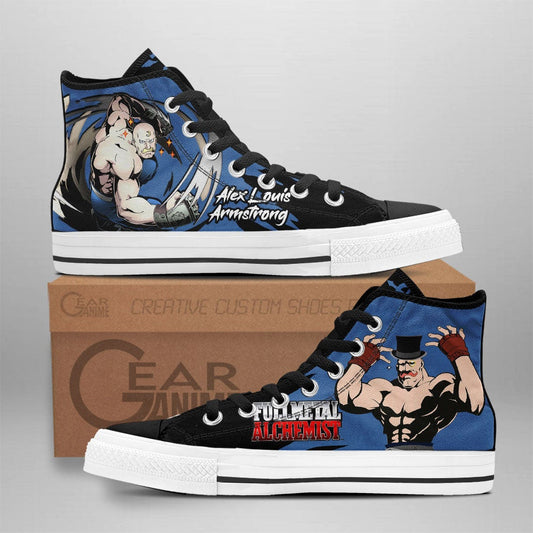 Alex Louis Armstrong High Top Shoes Custom Anime Sneakers - 1 - GearAnime