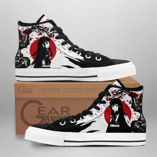 Muichiro Classic High-Top Sneakers - Custom Anime Design