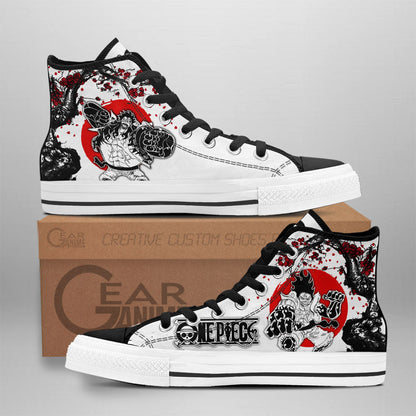 Luffy Gear 4 Classic High-Top Sneakers - Custom Anime Design