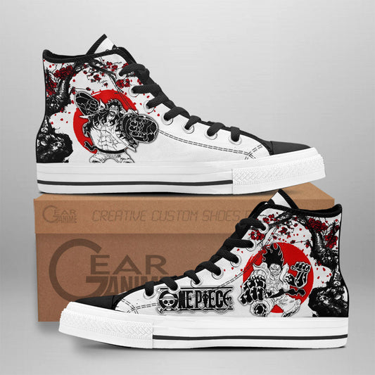 Luffy Gear 4 Classic High-Top Sneakers - Custom Anime Design