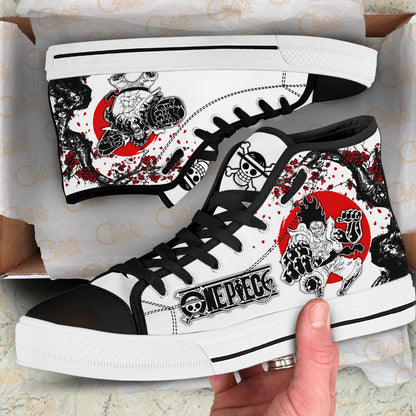 Luffy Gear 4 Classic High-Top Sneakers - Custom Anime Design
