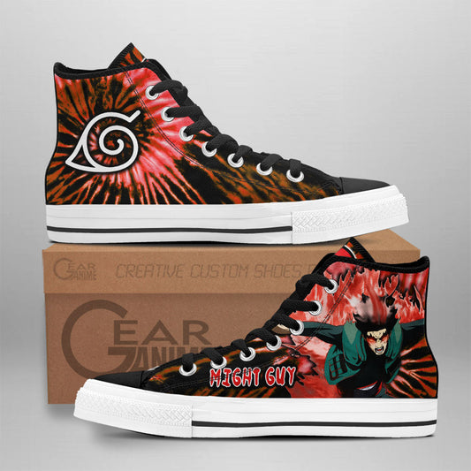 Might Guy Classic High-Top Sneakers - Custom Anime Design