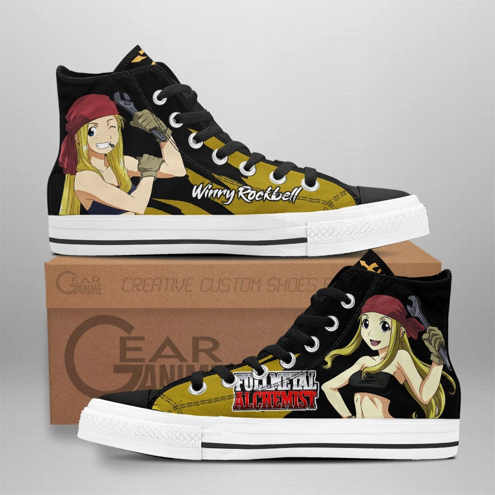 Winry Rockbell High Top Shoes Custom Anime Sneakers - 1 - GearAnime
