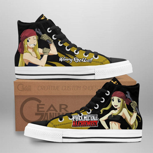 Winry Rockbell High Top Shoes Custom Anime Sneakers - 1 - GearAnime