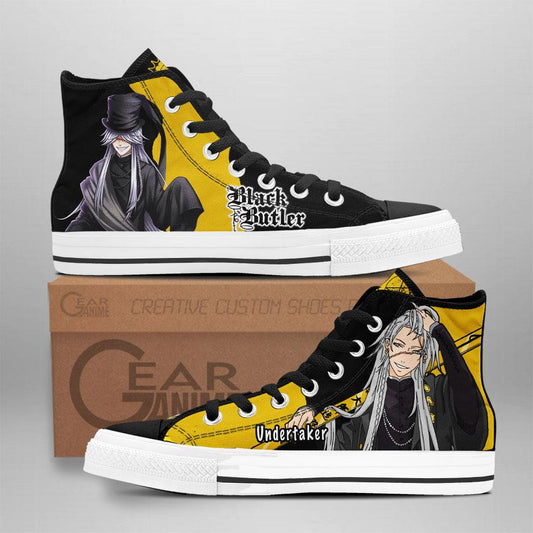 Black Butler Undertaker High Top Shoes Custom Anime Sneakers - 1 - GearAnime