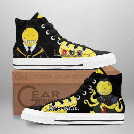 Koro Sensei High Top Shoes Custom Anime Sneakers - 1 - GearAnime
