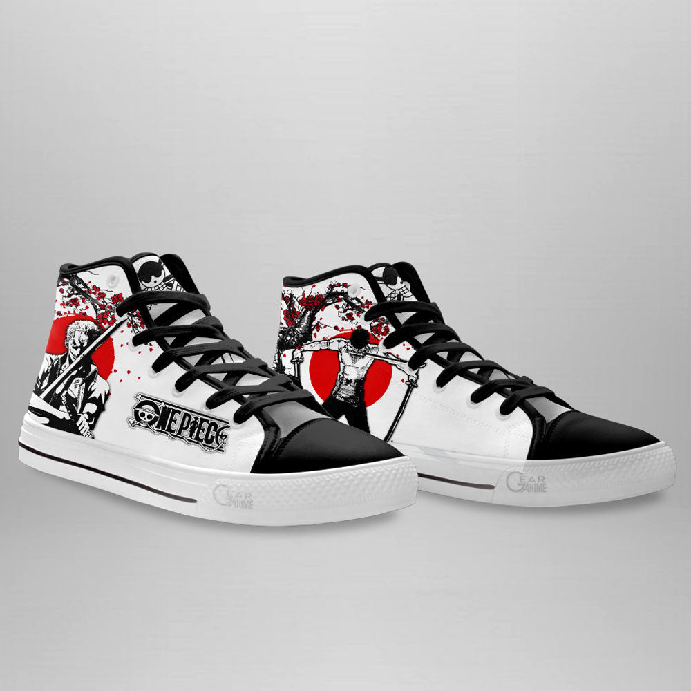 Zoro Classic High-Top Sneakers - Custom Anime Design