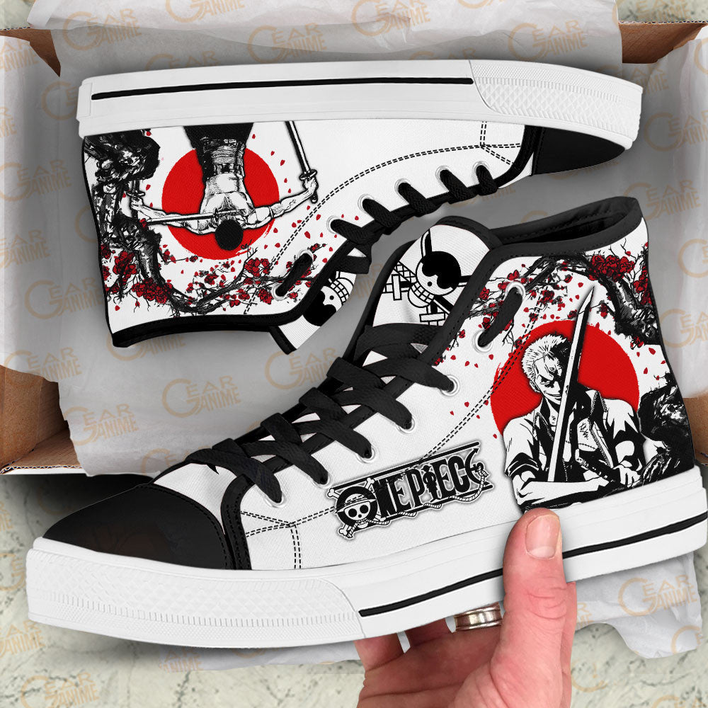 Zoro Classic High-Top Sneakers - Custom Anime Design