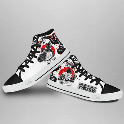 Luffy Gear 4 Classic High-Top Sneakers - Custom Anime Design