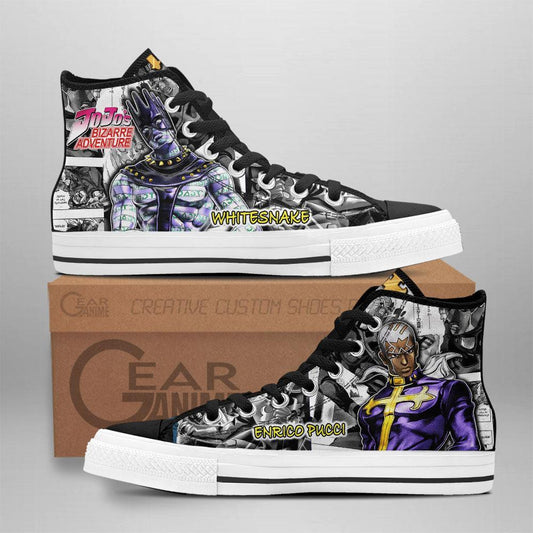 Enrico Pucci High Top Shoes Custom Manga Anime Birraze Adventure Sneakers - 1 - GearAnime