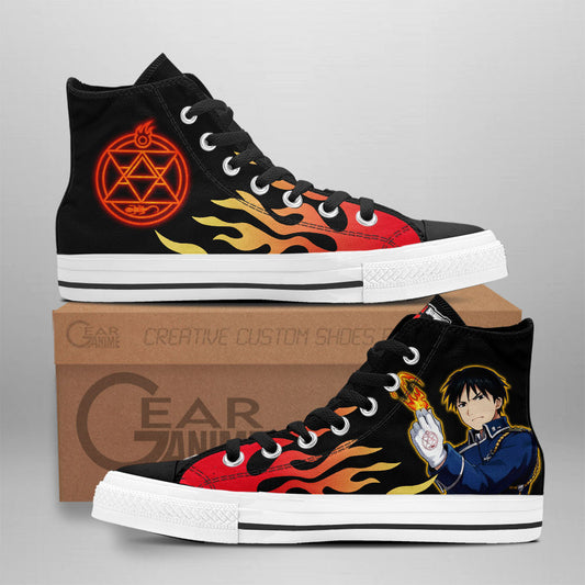 Roy Mustang Classic High-Top Sneakers - Custom Anime Design