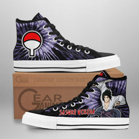 Sasuke Uchiha Classic High-Top Sneakers - Custom Anime Design